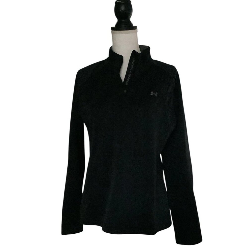 Under Armour 1/4 Zip Black Soft Shell Fitted Jacket Women’s Size Medium